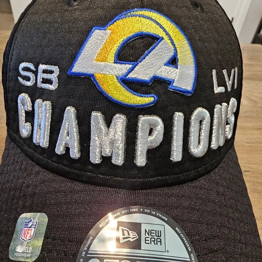 Los Angeles Rams Superbowl LVI Snapback Hat Cap NFL On Field Black New Era